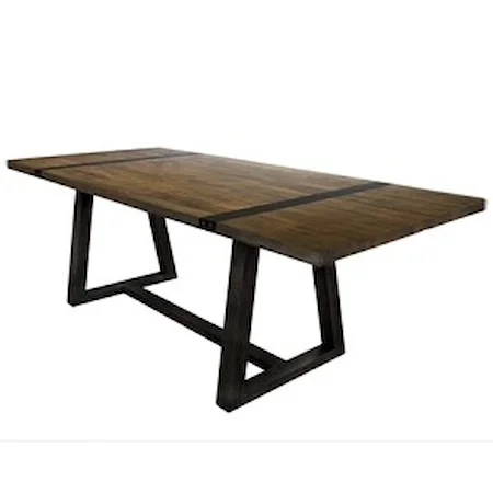 Contemporary Two-Toned Trestle Dining Table